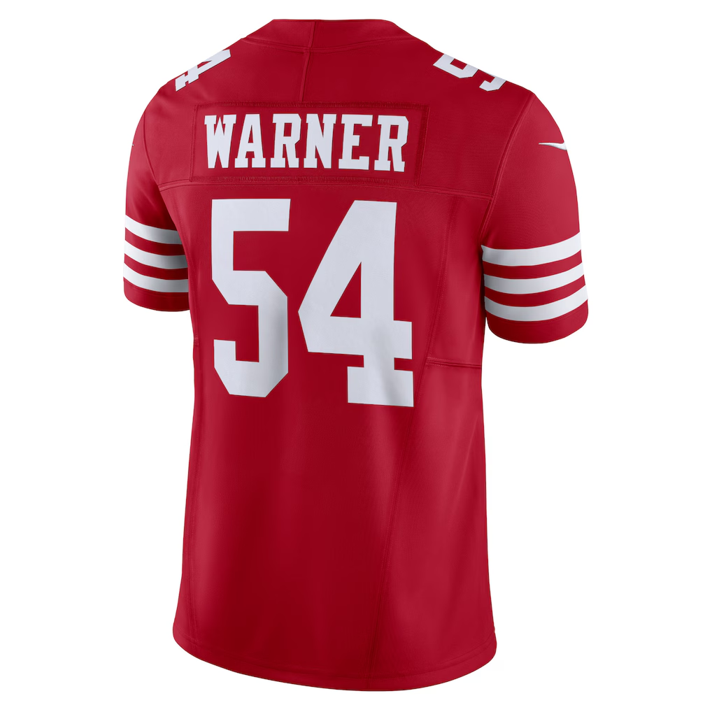 Cooneas SF.49ers #54 Fred Warner Scarlet Vapor F.U.S.E. Limited Stitched Jerseys