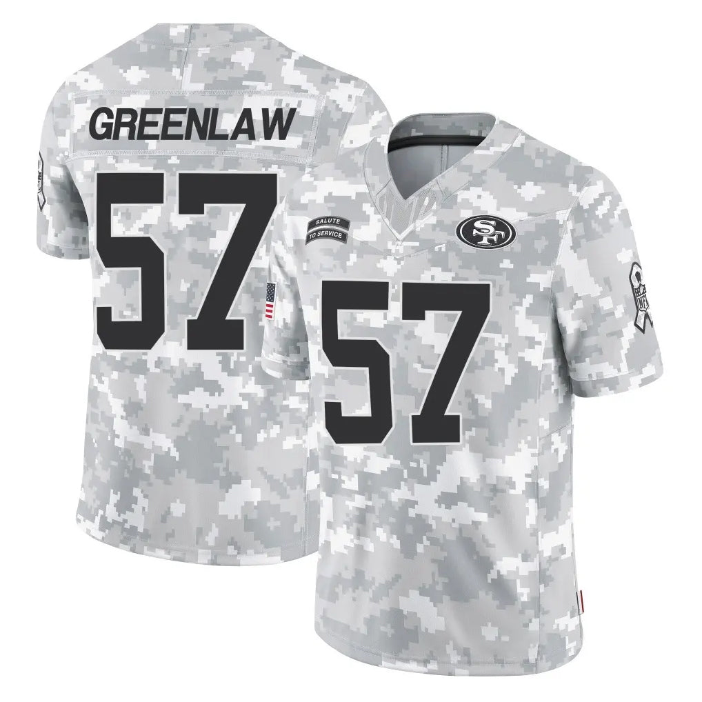 Cooneas SF.49ers #57 Dre Greenlaw Player Arctic Camo Limited Salute To Service Home Game Stitched Jerseys