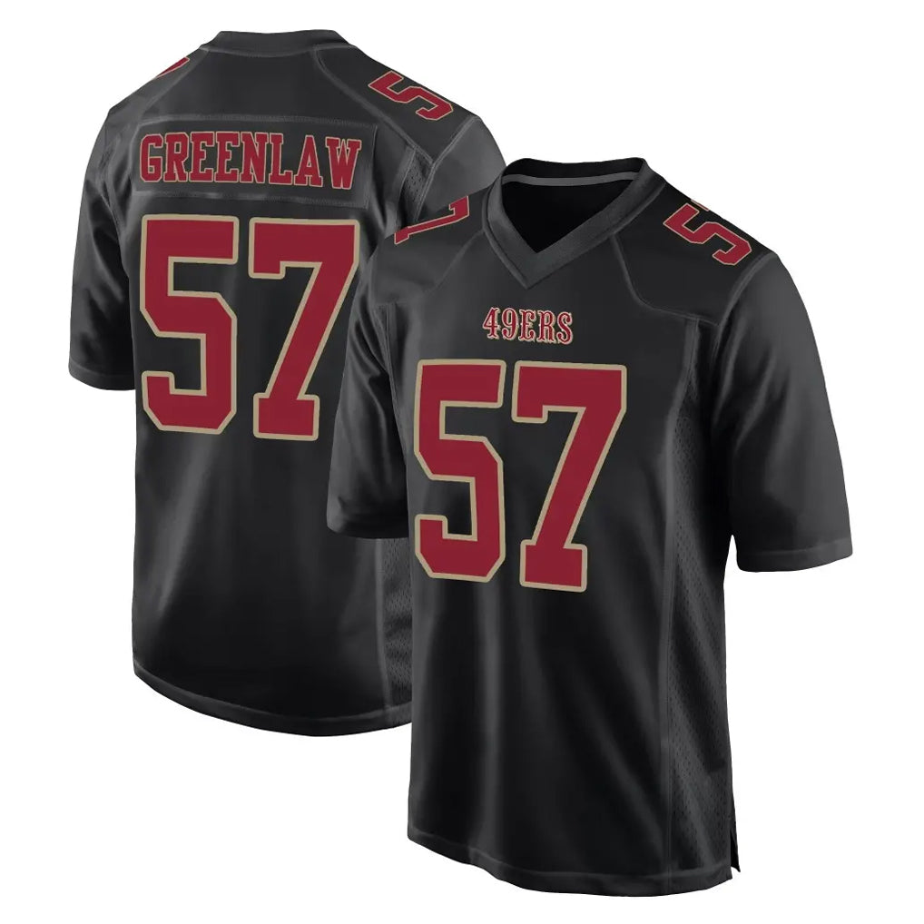 Cooneas SF.49ers #57 Dre Greenlaw Player Black Fashion Home Game Stitched Jerseys