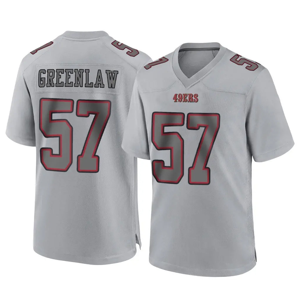 Cooneas SF.49ers #57 Dre Greenlaw Player Gray Atmosphere Fashion Home Game Stitched Jerseys