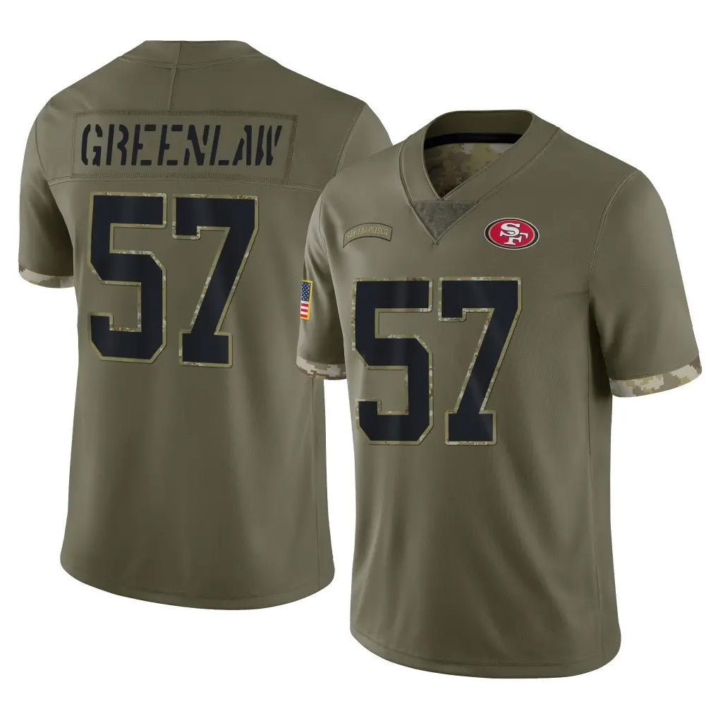 Cooneas SF.49ers #57 Dre Greenlaw Player Olive Limited Salute To Service Home Game Stitched Jerseys