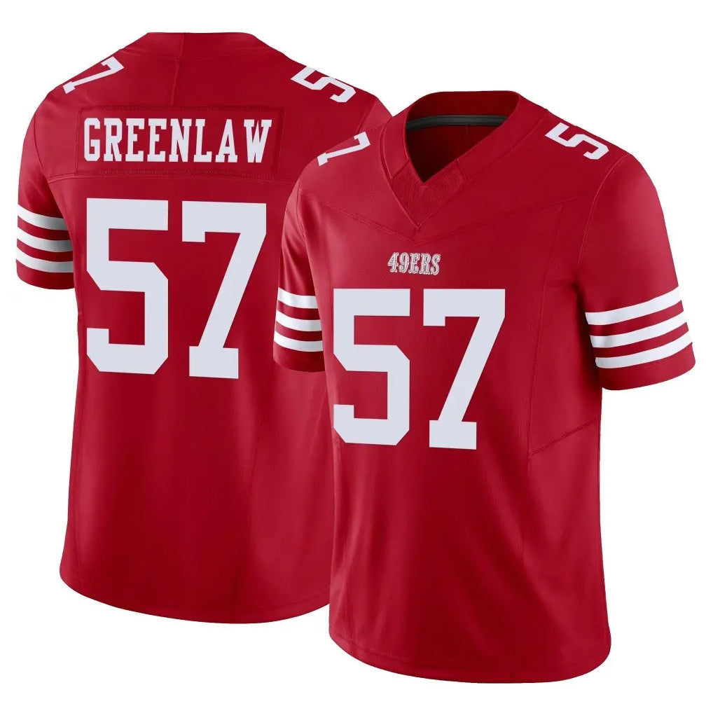 Cooneas SF.49ers #57 Dre Greenlaw Player Red Limited Vapor F.U.S.E. Home Game Stitched Jerseys