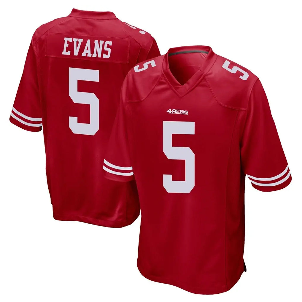 Cooneas SF.49ers #5 Mike Evans Player Red Home Game Stitched Jerseys