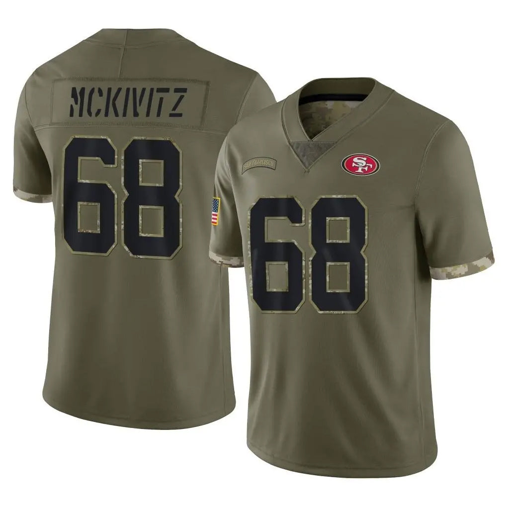 Cooneas SF.49ers #68 Colton McKivitz Player Olive Limited Salute To Service Home Game Stitched Jerseys