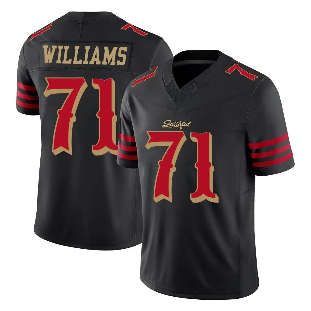 Cooneas SF.49ers #71 Trent Williams Player Black Limited Rivalries Collection Home Game Stitched Jerseys