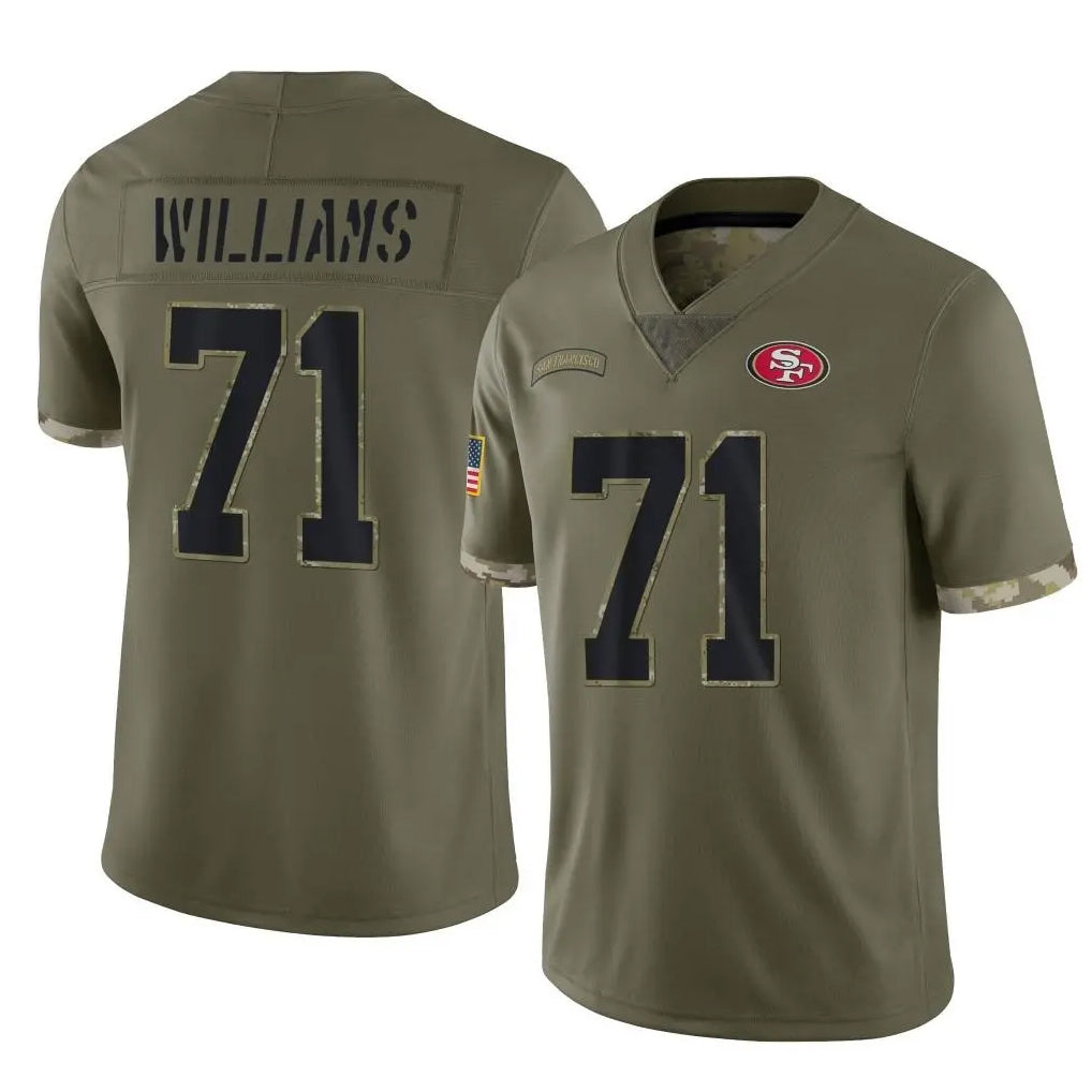 Cooneas SF.49ers #71 Trent Williams Player Olive Limited Salute To Service Home Game Stitched Jerseys
