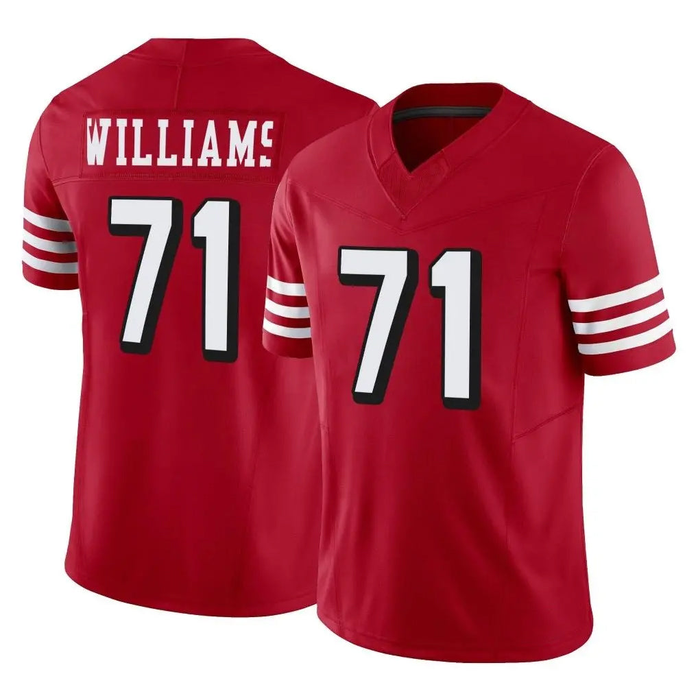 Cooneas SF.49ers #71 Trent Williams Player Red Limited Alternate Vapor F.U.S.E. Home Game Stitched Jerseys