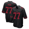 Cooneas SF.49ers #77 Dominick Puni Player Black Alternate Home Game Stitched Jerseys