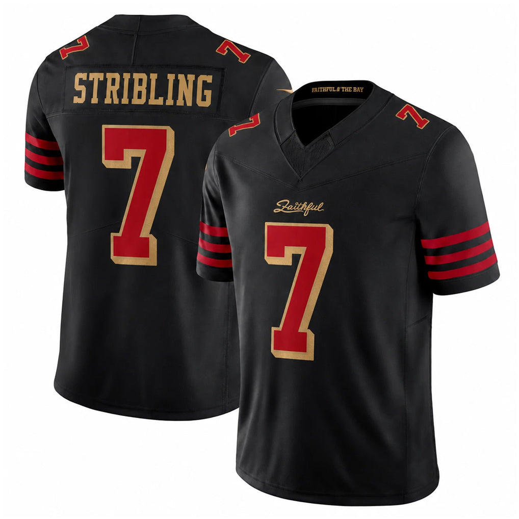 Cooneas SF.49ers #7 De'Zhaun Stribling Player Black Limited Rivalries Collection Home Game Stitched Jerseys