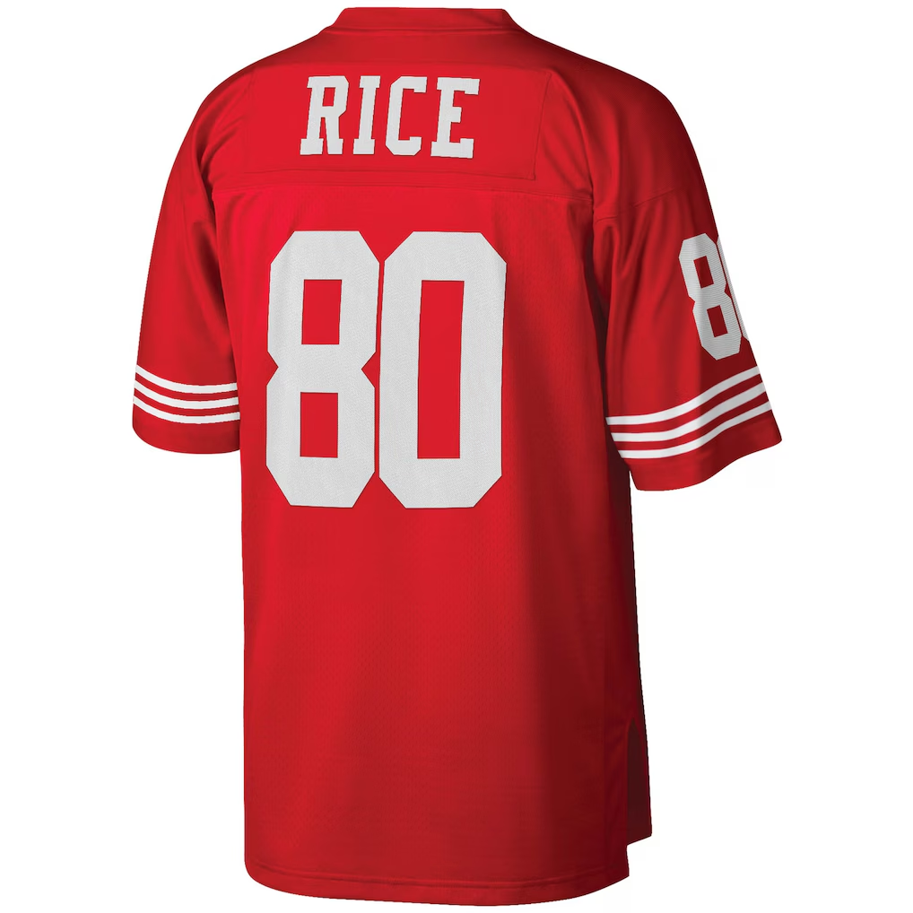 Cooneas SF.49ers #80 Jerry Rice Mitchell & Ness Scarlet Big & Tall 1990 Retired Player Replica Stitched Puhic Jersey