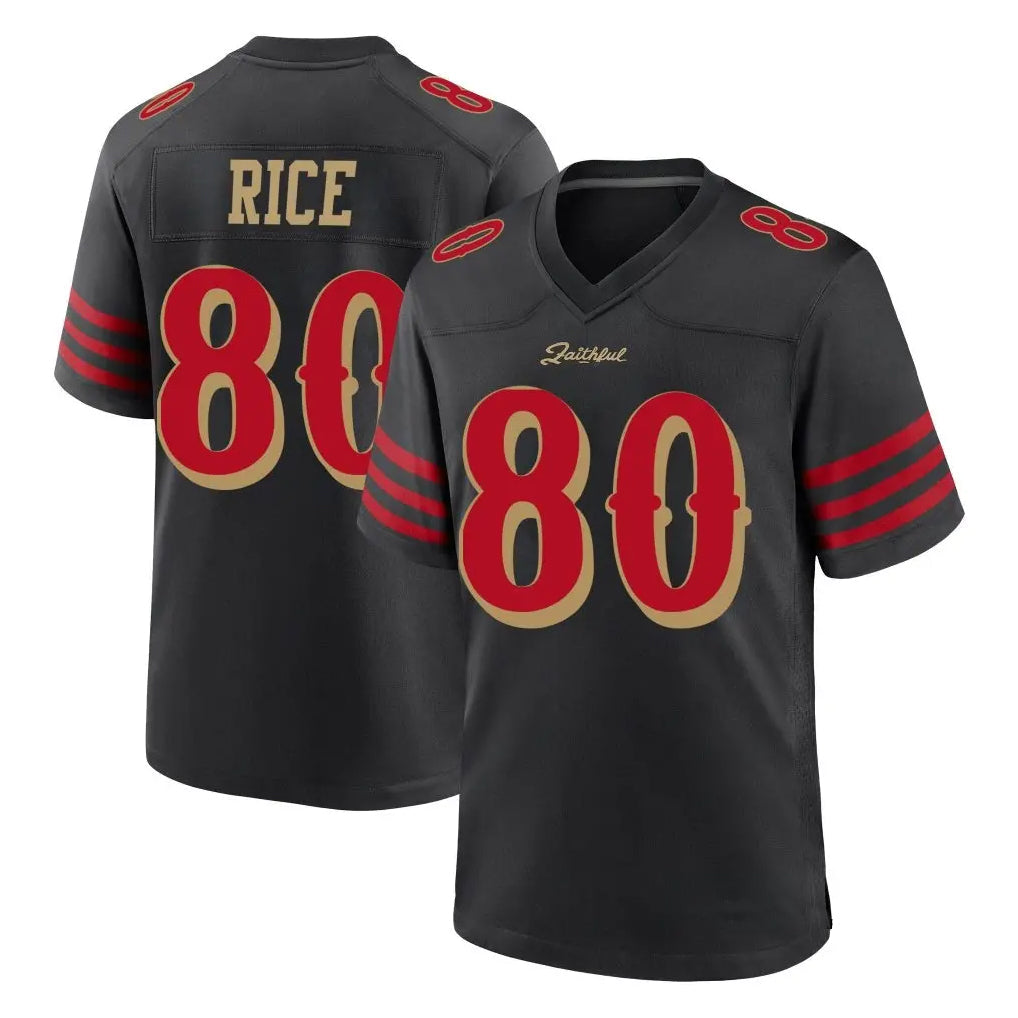 Cooneas SF.49ers #80 Jerry Rice Player Black Rivalries Collection Game Stitched Jerseys