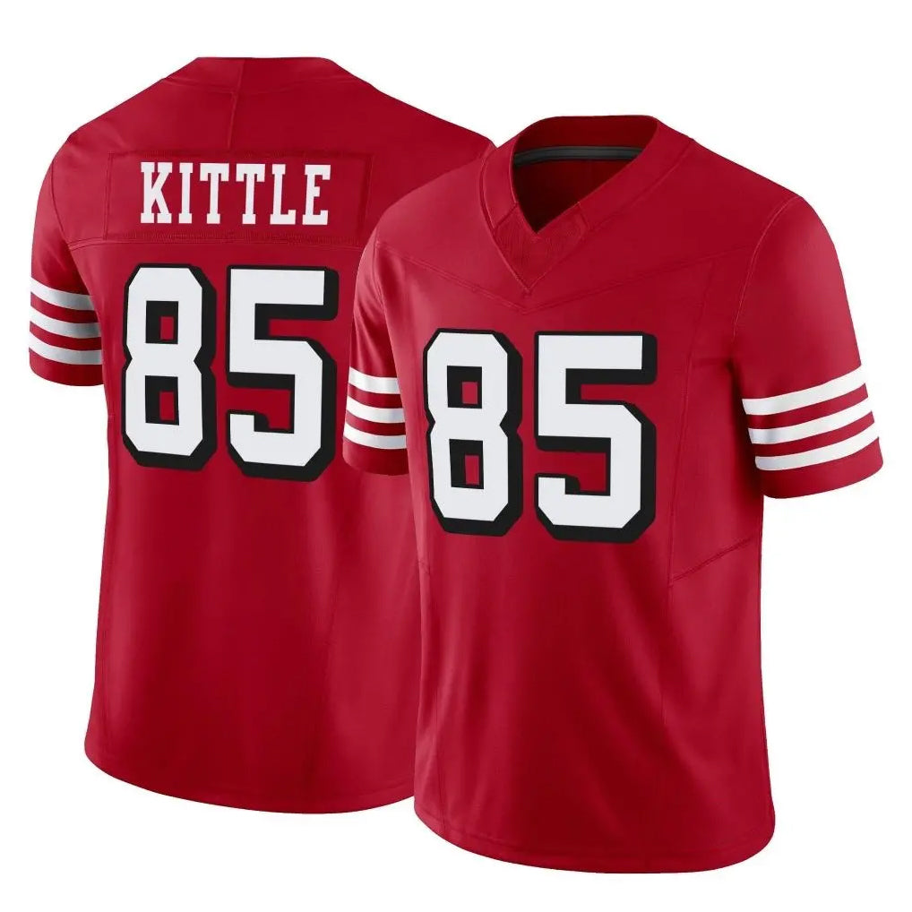 Cooneas SF.49ers #85 George Kittle Player Red Limited Alternate Vapor F.U.S.E. Home Game Stitched Jerseys
