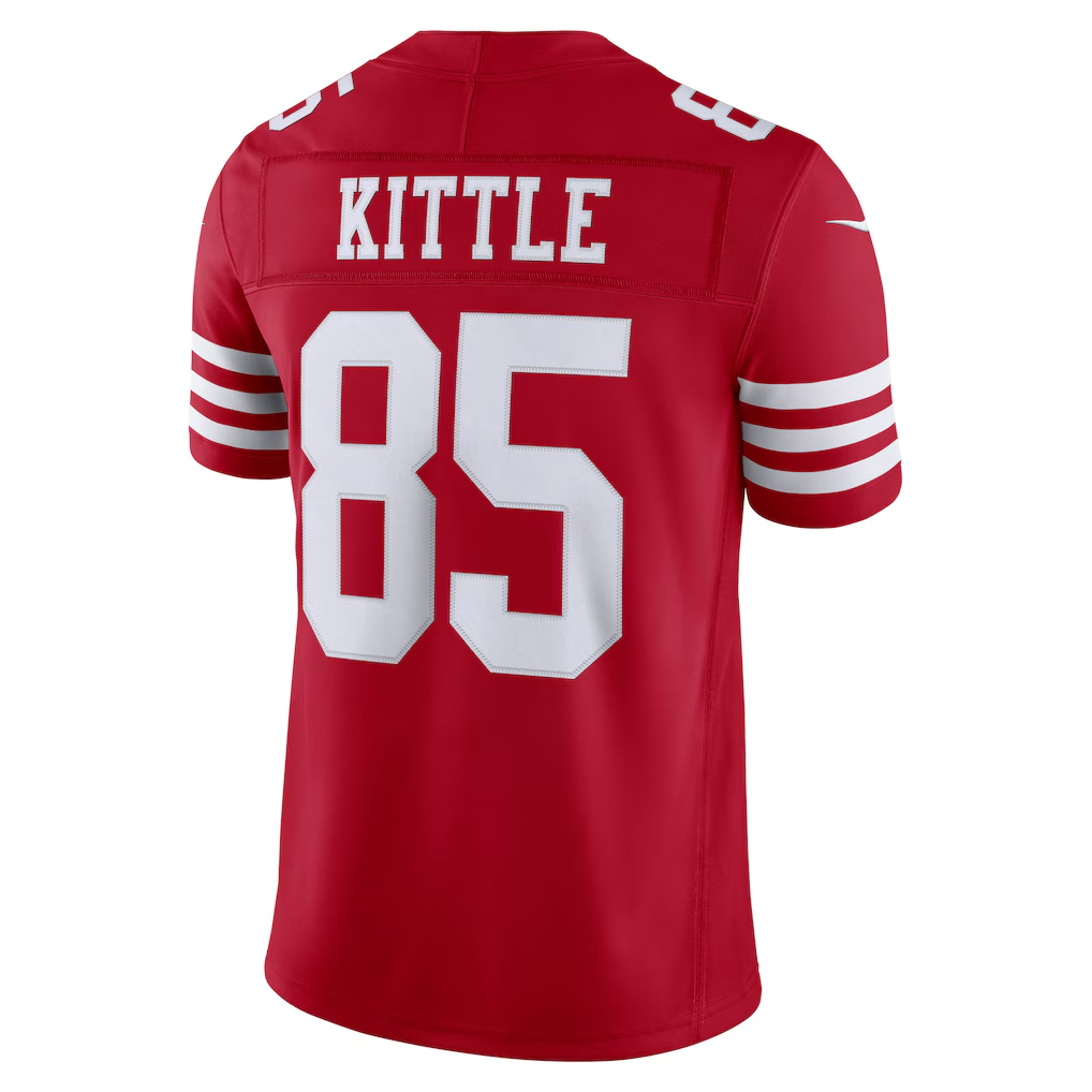 Cooneas SF.49ers #85 George Kittle Scarlet Team Vapor F.U.S.E. Stitched Limited Jerseys