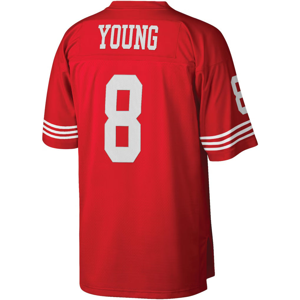 Cooneas SF.49ers #8 Steve Young Mitchell & Ness Scarlet Legacy Replica Stitched Jerseys