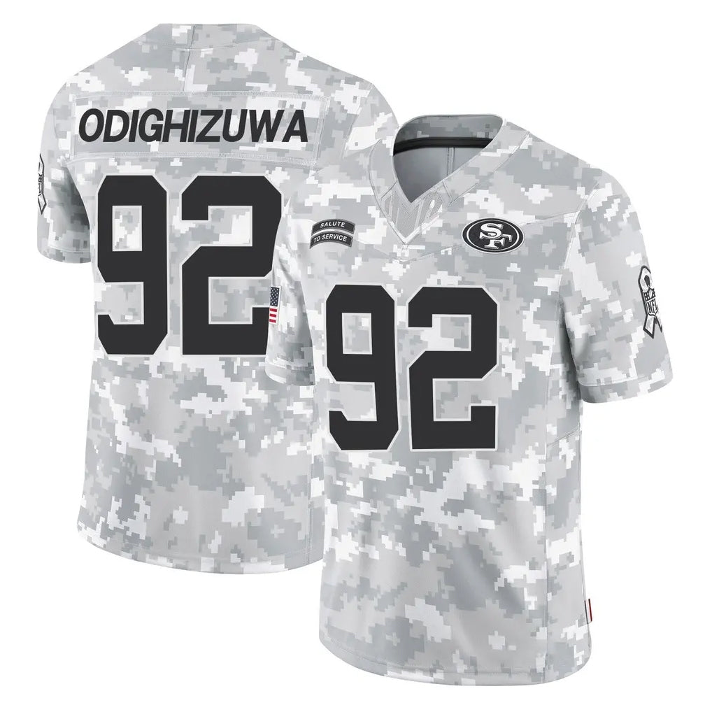 Cooneas SF.49ers #92 Osa Odighizuwa Player Arctic Camo Limited Salute To Service Home Game Stitched Jerseys