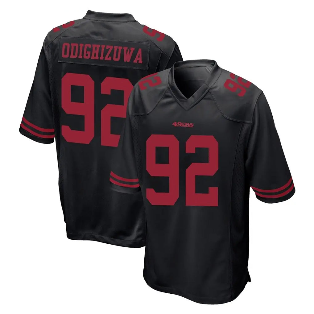 Cooneas SF.49ers #92 Osa Odighizuwa Player Black Alternate Home Game Stitched Jerseys