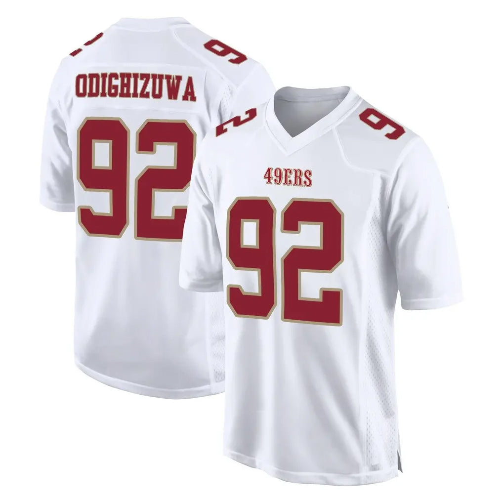 Cooneas SF.49ers #92 Osa Odighizuwa Player White Fashion Home Game Stitched Jerseys