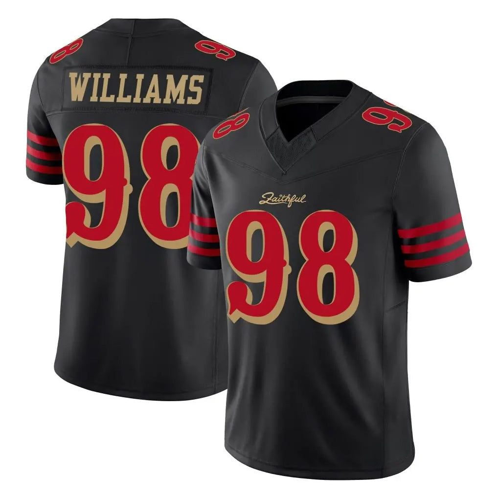 Cooneas SF.49ers #98 Mykel Williams Player Black Limited Rivalries Collection Home Game Stitched Jerseys