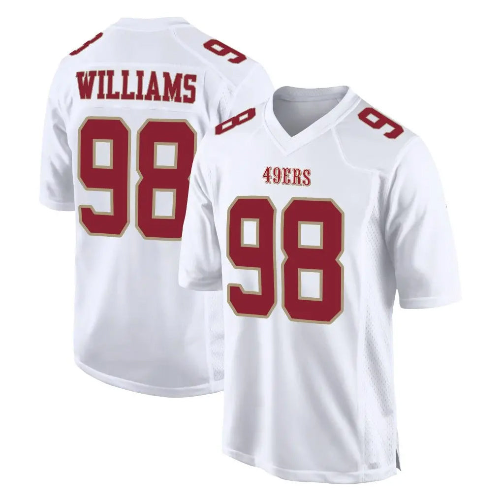 Cooneas SF.49ers #98 Mykel Williams Player White Fashion Home Game Stitched Jerseys