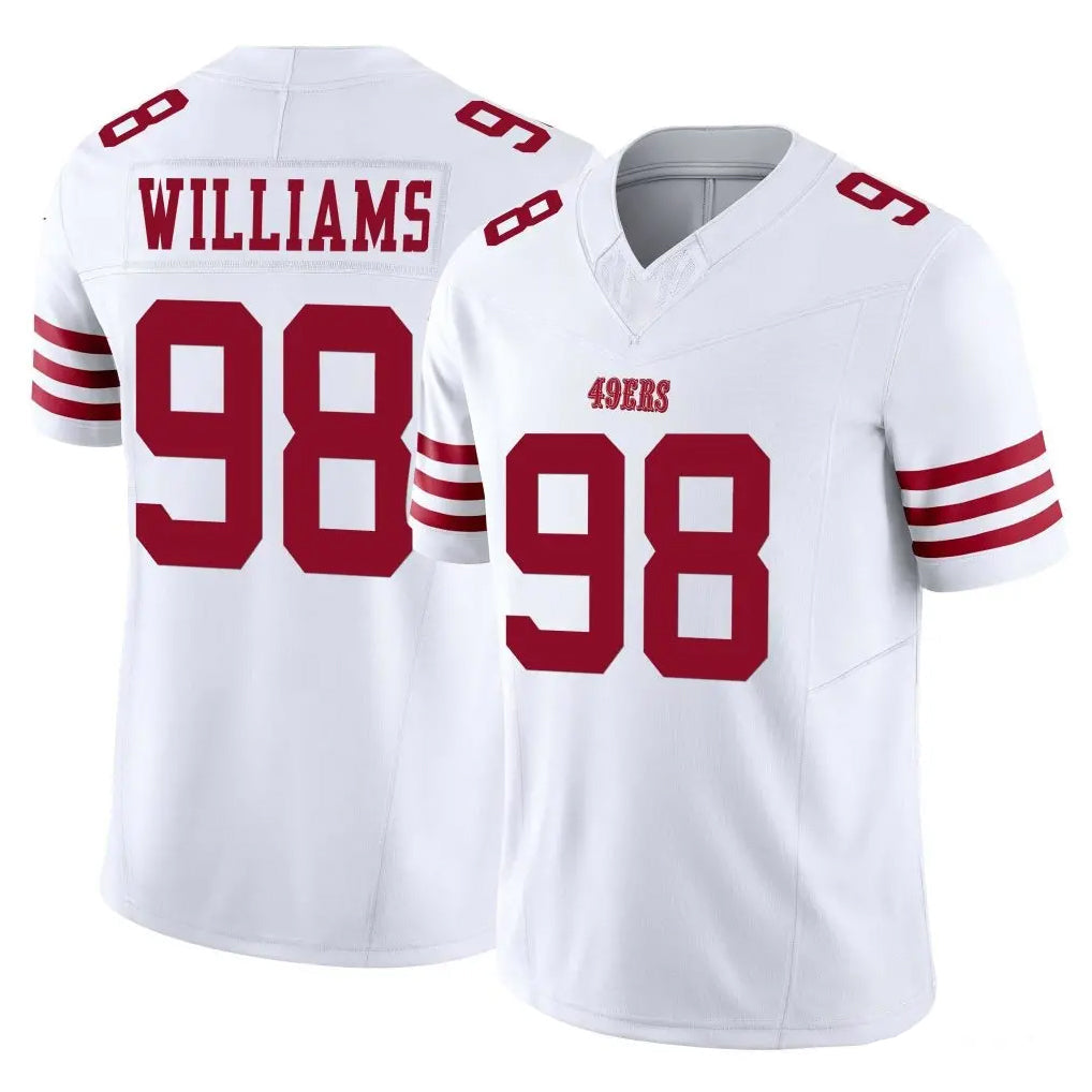 Cooneas SF.49ers #98 Mykel Williams Player White Limited Vapor F.U.S.E. Home Game Stitched Jerseys