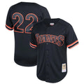 Cooneas SF.Giants #22 Will Clark Player Black Mitchell & Ness Cooperstown Collection Limited Stitched Jerseys
