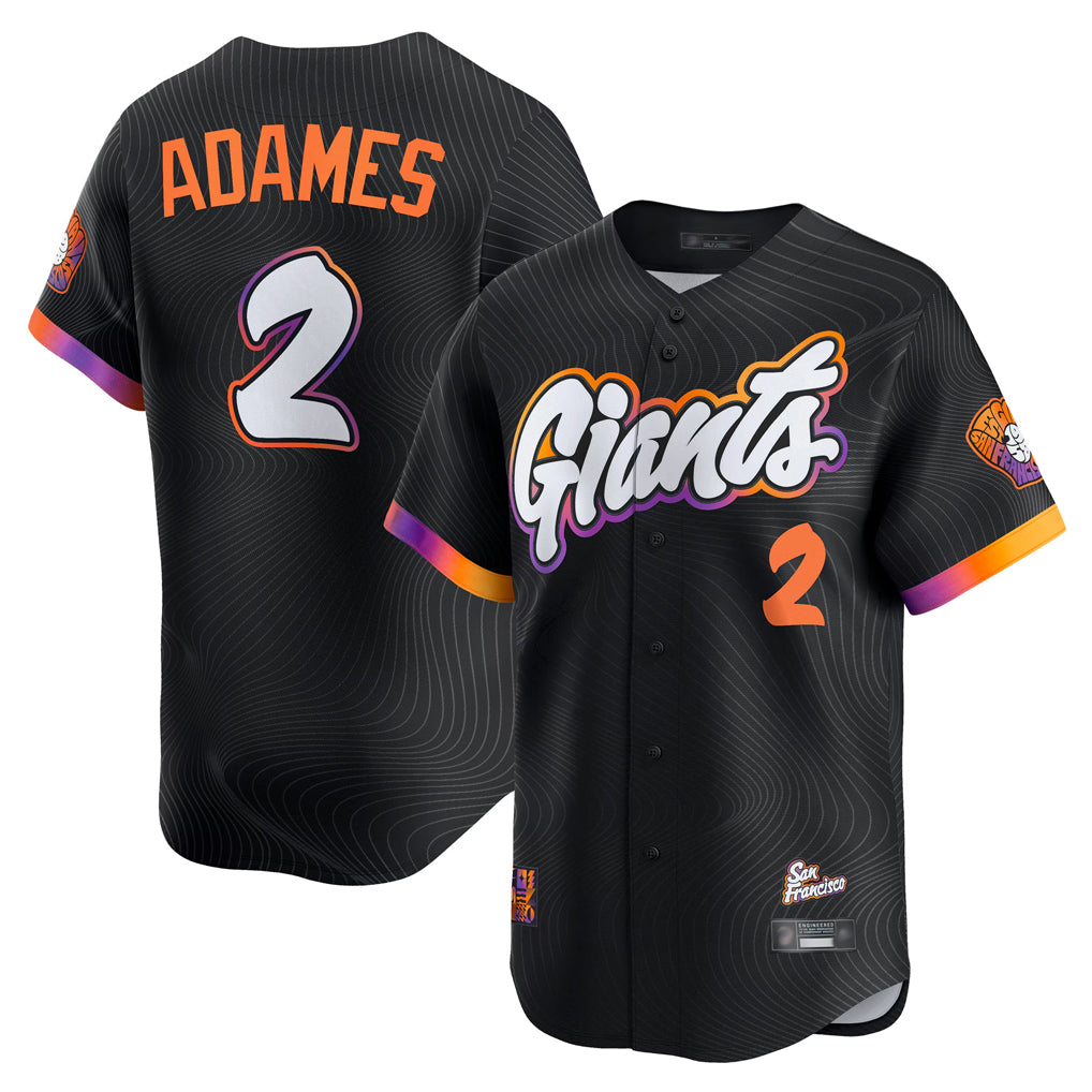 Cooneas SF.Giants #2 Willy Adames Player Black 2025 City Connect Home Limited Stitched Jerseys