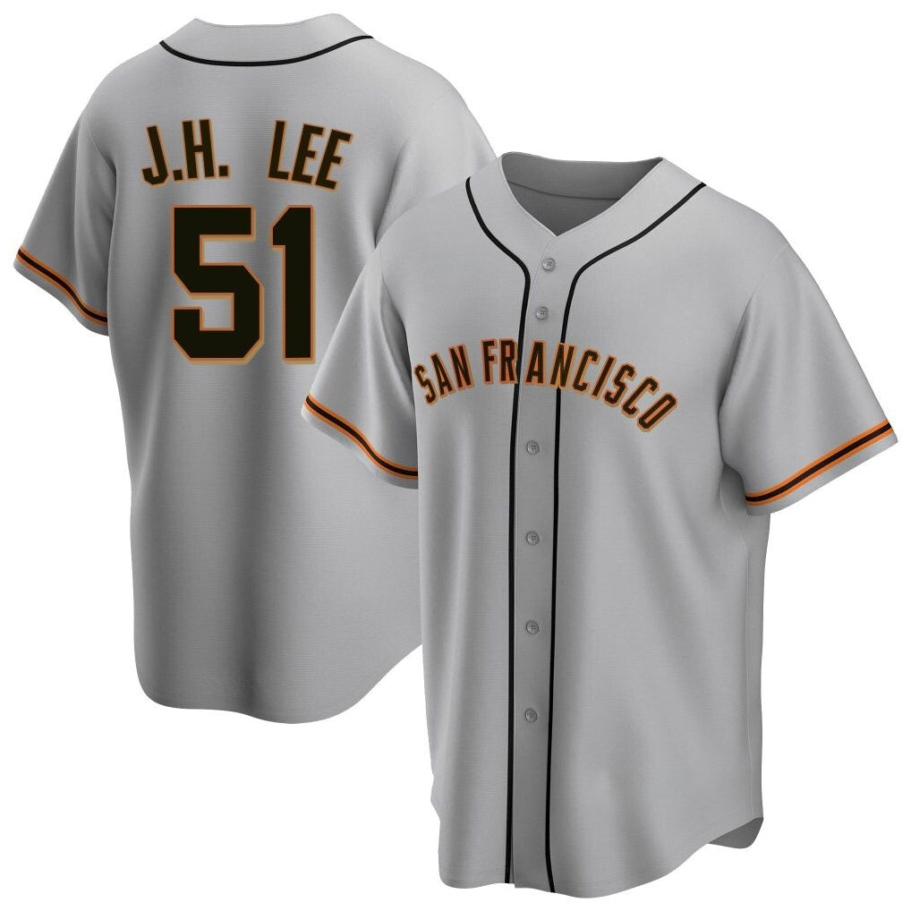 Cooneas SF.Giants #51 Jung Hoo Lee Player Gray Home Game Stitched Jerseys