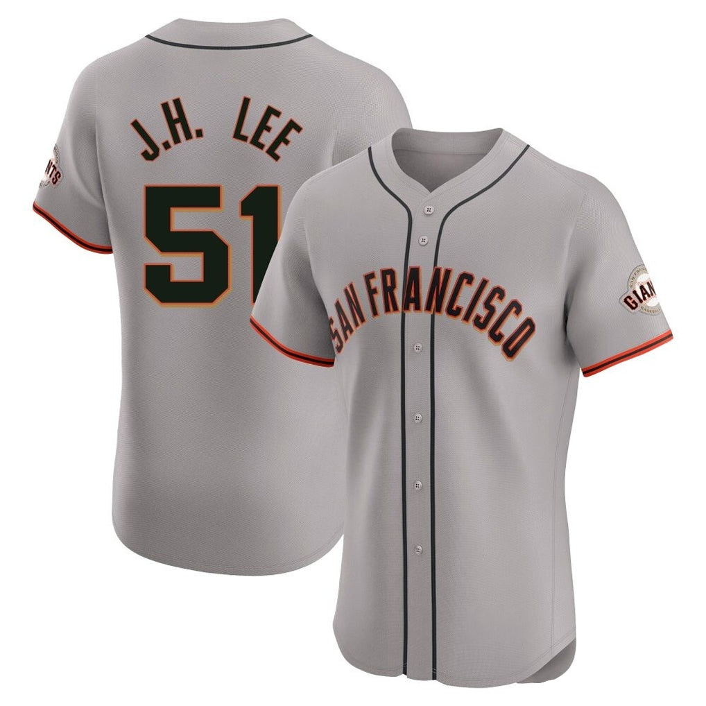 Cooneas SF.Giants #51 Jung Hoo Lee Player Gray Home Limited Elite Stitched Jerseys