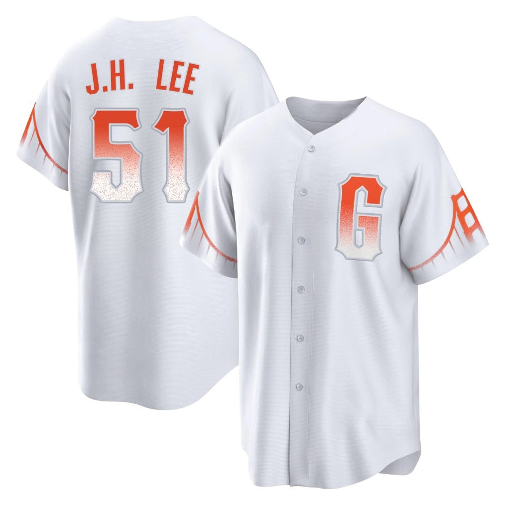Cooneas SF.Giants #51 Jung Hoo Lee Player White City Connect Home Game Stitched Jerseys