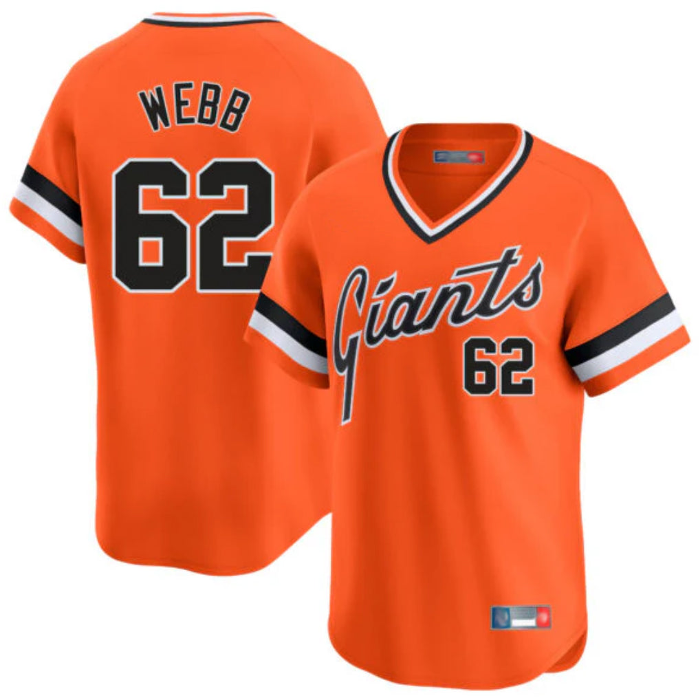 Cooneas SF.Giants #62 Logan Webb Player Orange Home Game T-shirt Stitched Jerseys