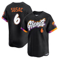 Cooneas SF.Giants #6 Daniel Susac Player Black 2025 City Connect Home Limited Stitched Jerseys