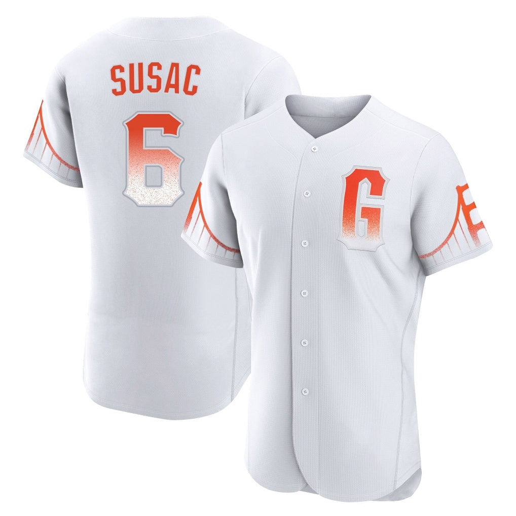 Cooneas SF.Giants #6 Daniel Susac Player White City Connect Home Limited Elite Stitched Jerseys