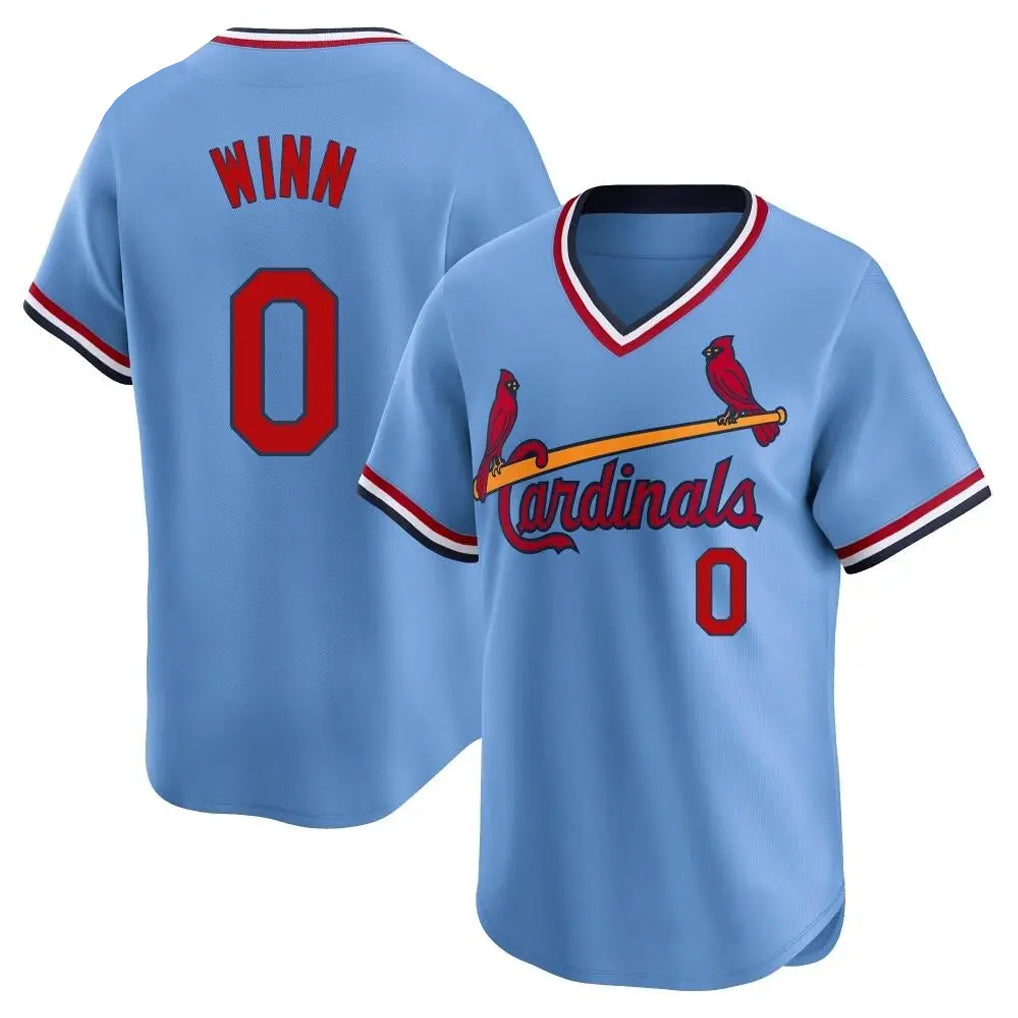 Cooneas St. Louis Cardinals #0 Masyn Winn Player Light Blue City Connect Home T-shirt Stitched Jerseys