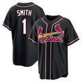 Cooneas St. Louis Cardinals #1 Ozzie Smith Player Black Carbon Fashio Game Stitched Jerseys