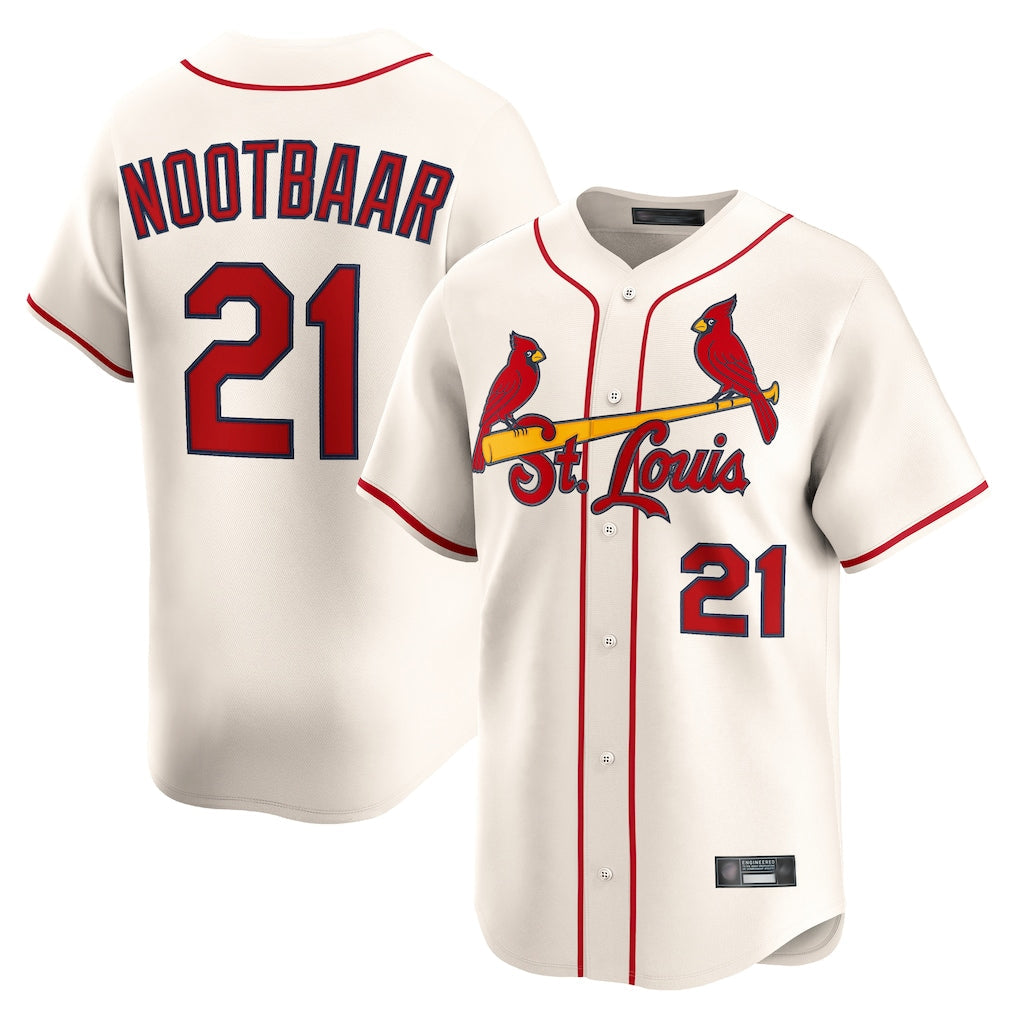 Cooneas St. Louis Cardinals #21 Lars Nootbaar Player Cream Home Limited Stitched Jerseys