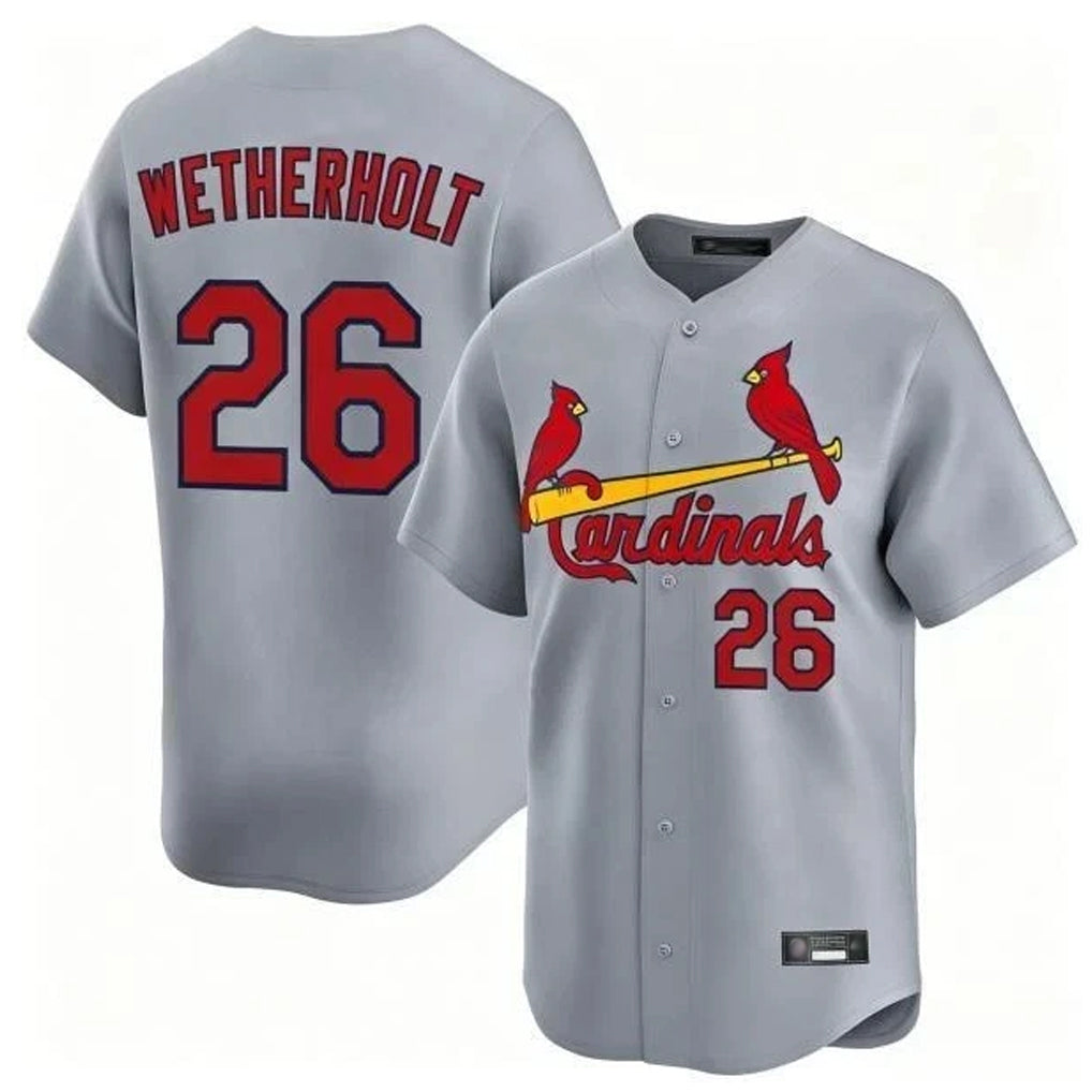 Cooneas St. Louis Cardinals #26 JJ Wetherholt Player Gray Home Limited Stitched Jerseys