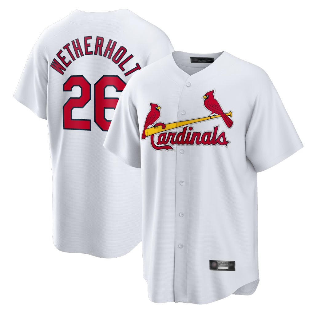 Cooneas St. Louis Cardinals #26 JJ Wetherholt Player White Home Game Stitched Jerseys