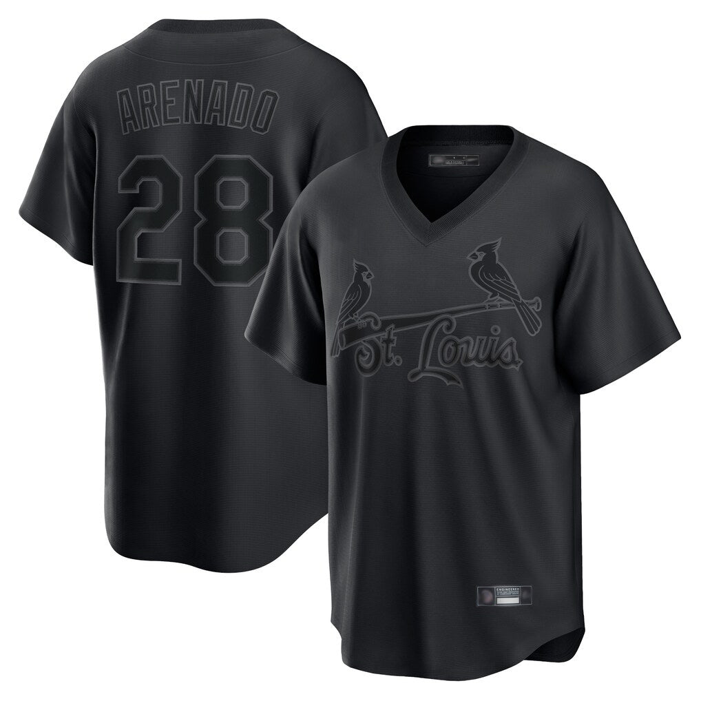 Cooneas St. Louis Cardinals #28 Nolan Arenado Player Black City Connect T-shirt Stitched Jerseys