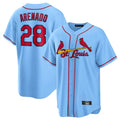 Cooneas St. Louis Cardinals #28 Nolan Arenado Player Light Blue Home Game Stitched Jerseys