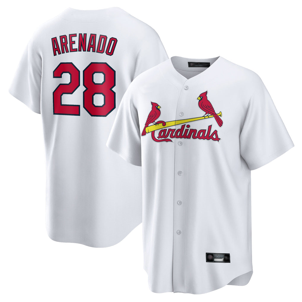 Cooneas St. Louis Cardinals #28 Nolan Arenado Player White Home Game Stitched Jerseys