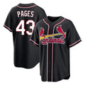 Cooneas St. Louis Cardinals #43 Pedro Pages Player Black Carbon Fashio Game Stitched Jerseys