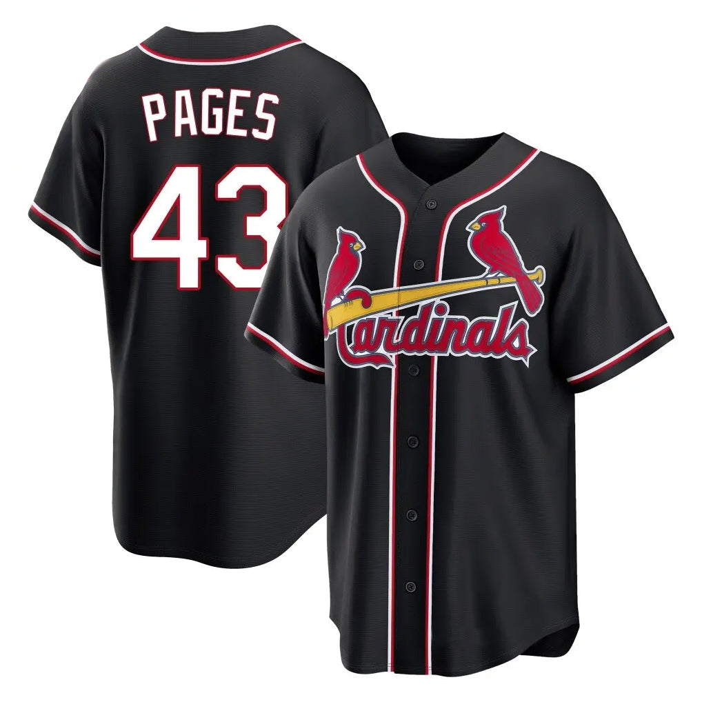 Cooneas St. Louis Cardinals #43 Pedro Pages Player Black Carbon Fashio Game Stitched Jerseys