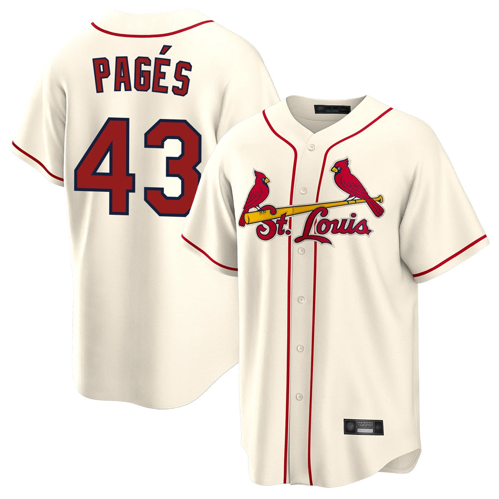 Cooneas St. Louis Cardinals #43 Pedro Pages Player Cream Home Game Stitched Jerseys