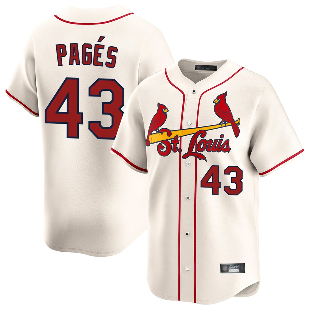Cooneas St. Louis Cardinals #43 Pedro Pages Player Cream Home Limited Stitched Jerseys