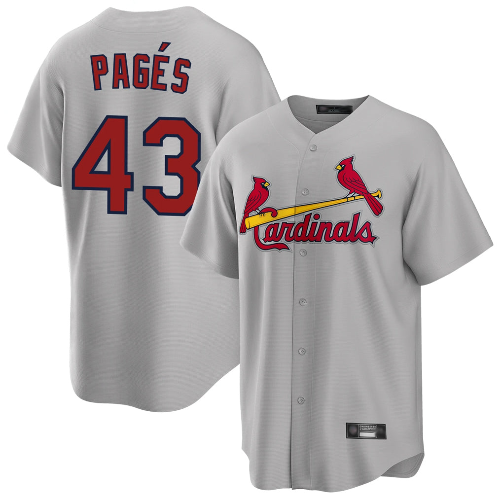 Cooneas St. Louis Cardinals #43 Pedro Pages Player Gray Home Game Stitched Jerseys