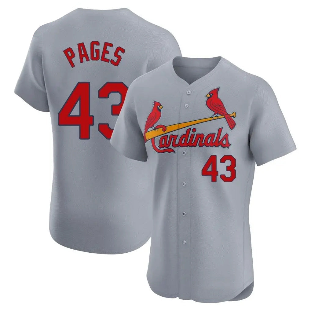 Cooneas St. Louis Cardinals #43 Pedro Pages Player Gray Home Limited Elite Stitched Jerseys