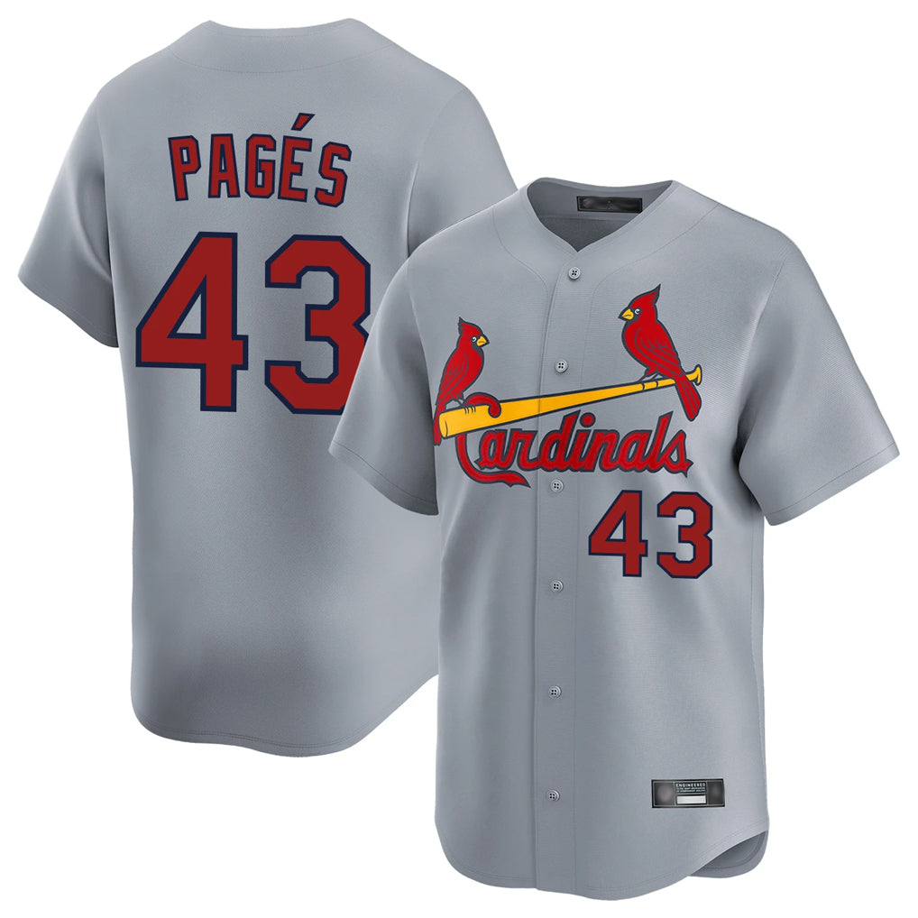 Cooneas St. Louis Cardinals #43 Pedro Pages Player Gray Home Limited Stitched Jerseys
