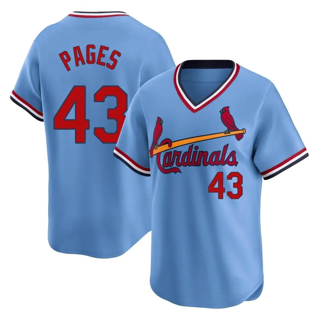 Cooneas St. Louis Cardinals #43 Pedro Pages Player Light Blue City Connect Home T-shirt Stitched Jerseys