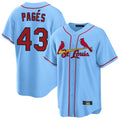 Cooneas St. Louis Cardinals #43 Pedro Pages Player Light Blue Home Game Stitched Jerseys