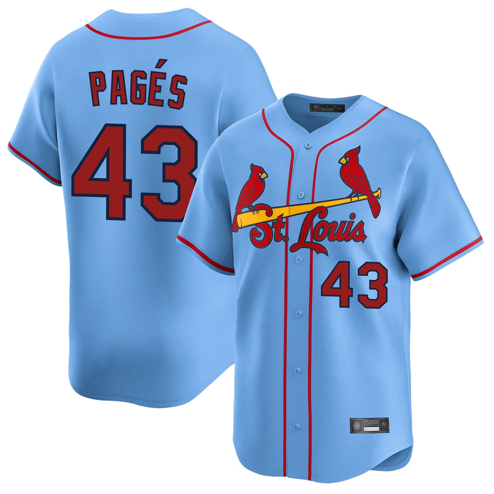 Cooneas St. Louis Cardinals #43 Pedro Pages Player Light Blue Home Limited Stitched Jerseys